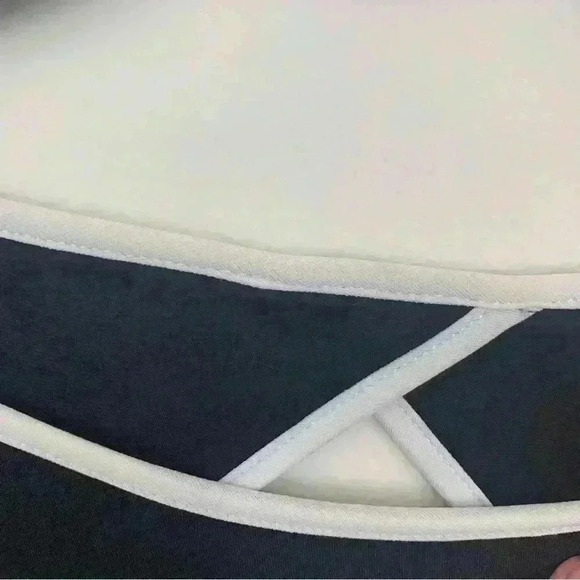 IC by Connie K Contrast Slit Sleeve Key Hole Back Blouse Flowy Stretchy Large - Picture 8 of 12